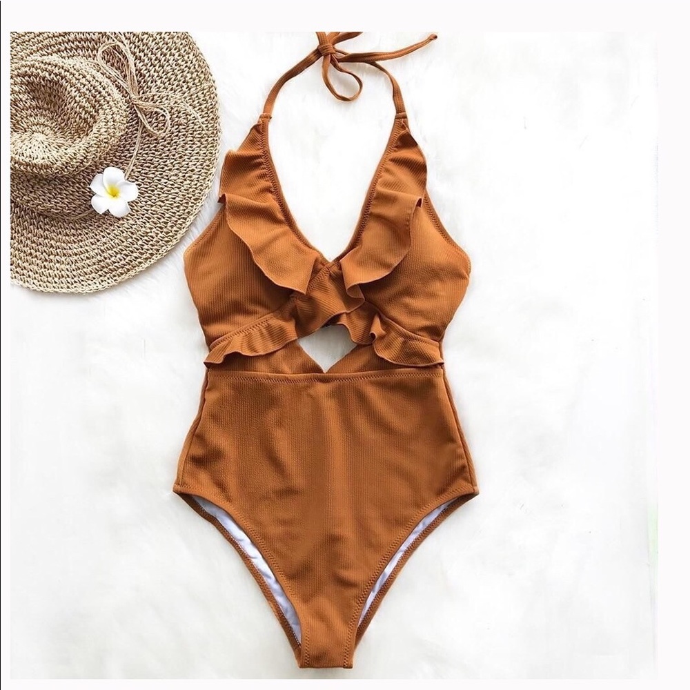 🔥NEW Beautiful Brown Monokini Swimsuit😍